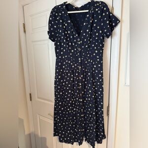Madewell Daylily Midi Dress in Daisy Dots, Size 10